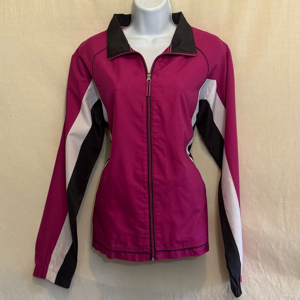 B-43 BCG Pink Black & White Lined Windbreaker Jacket‎ Size L